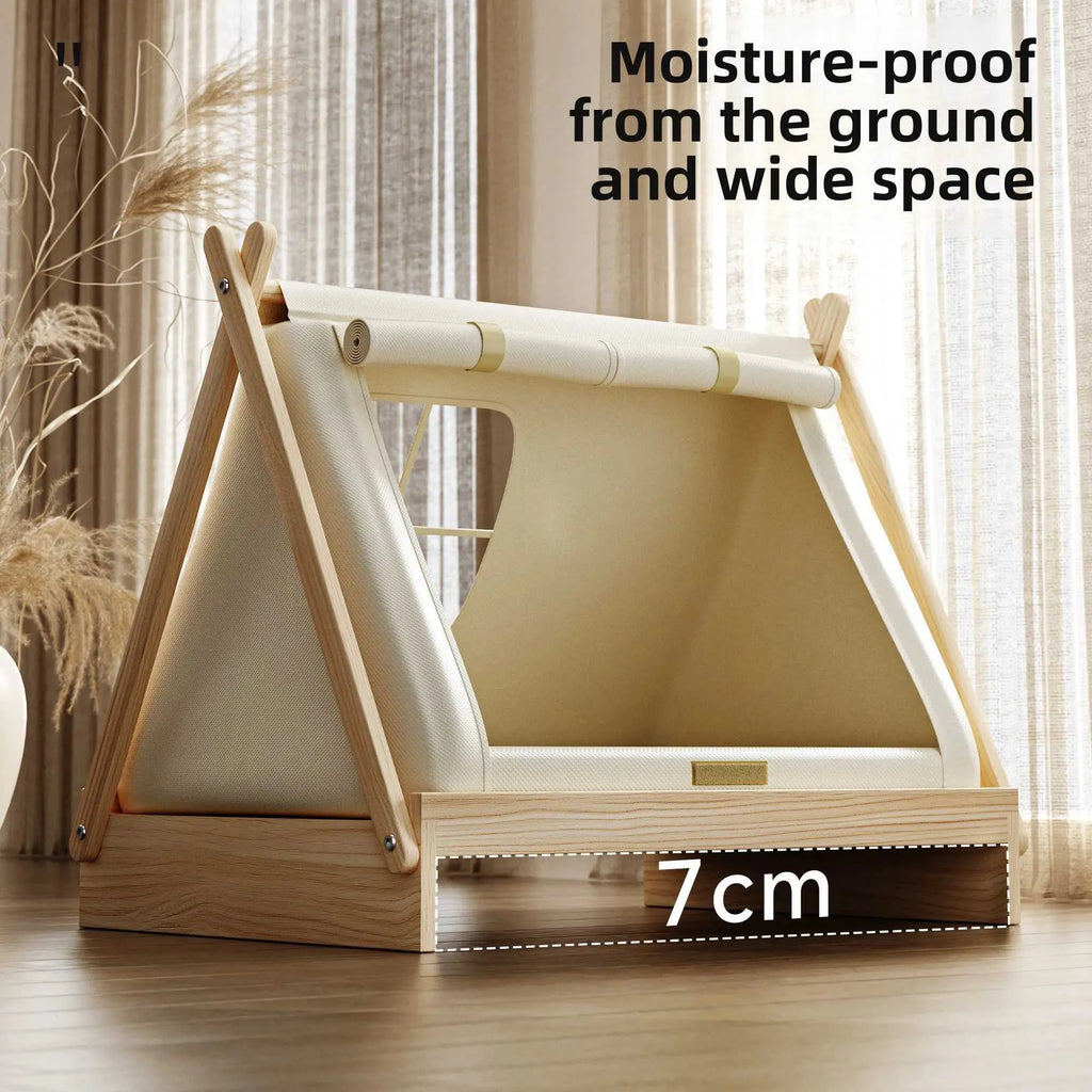 Luxury Solid Wood Pet Bed – Enclosed Pet Tent House