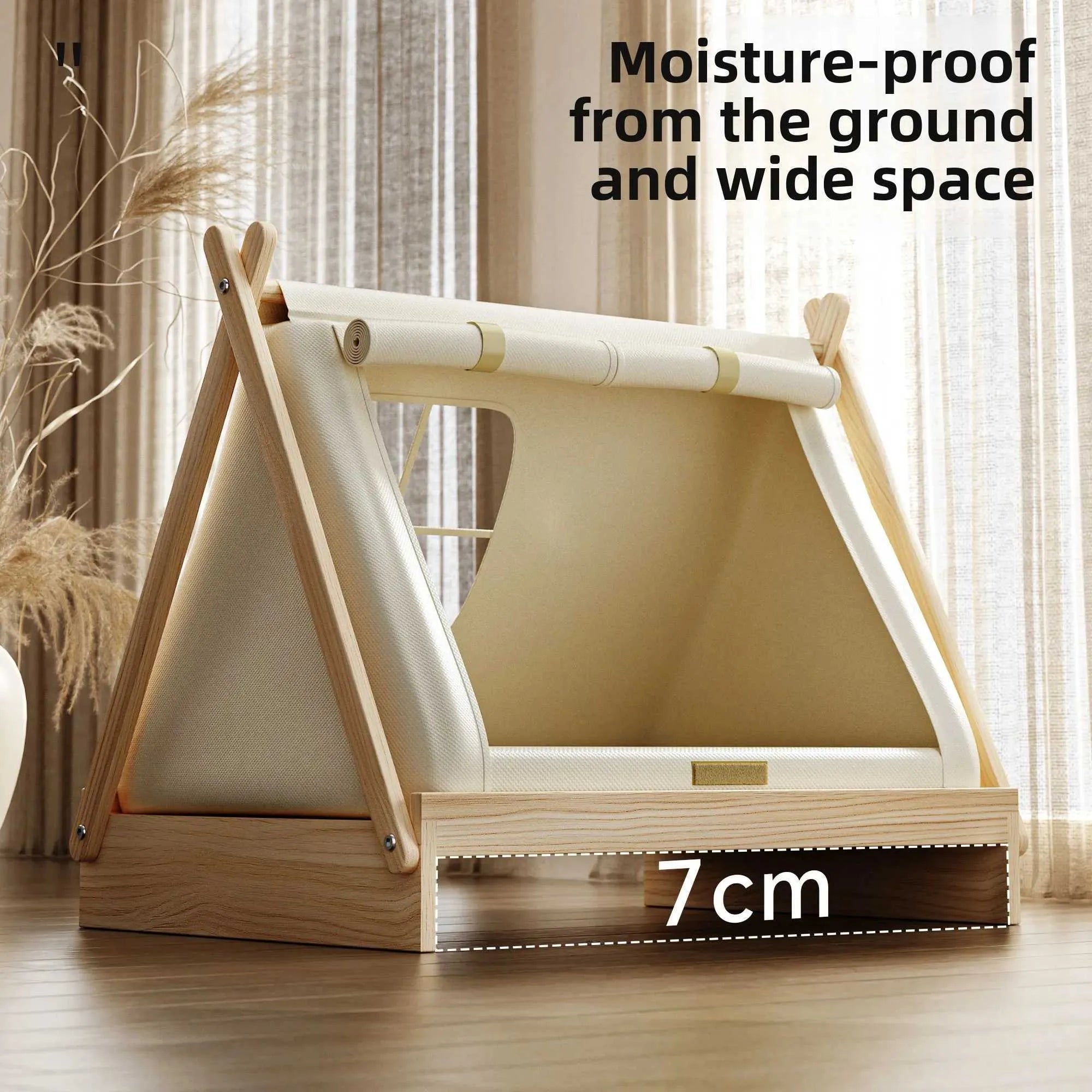 Luxury Solid Wood Pet Bed – Enclosed Pet Tent House