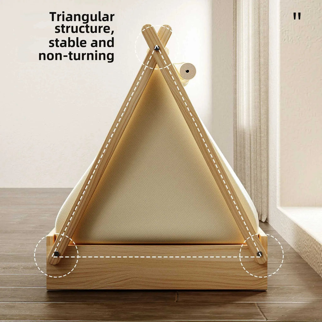 Luxury Solid Wood Pet Bed – Enclosed Pet Tent House