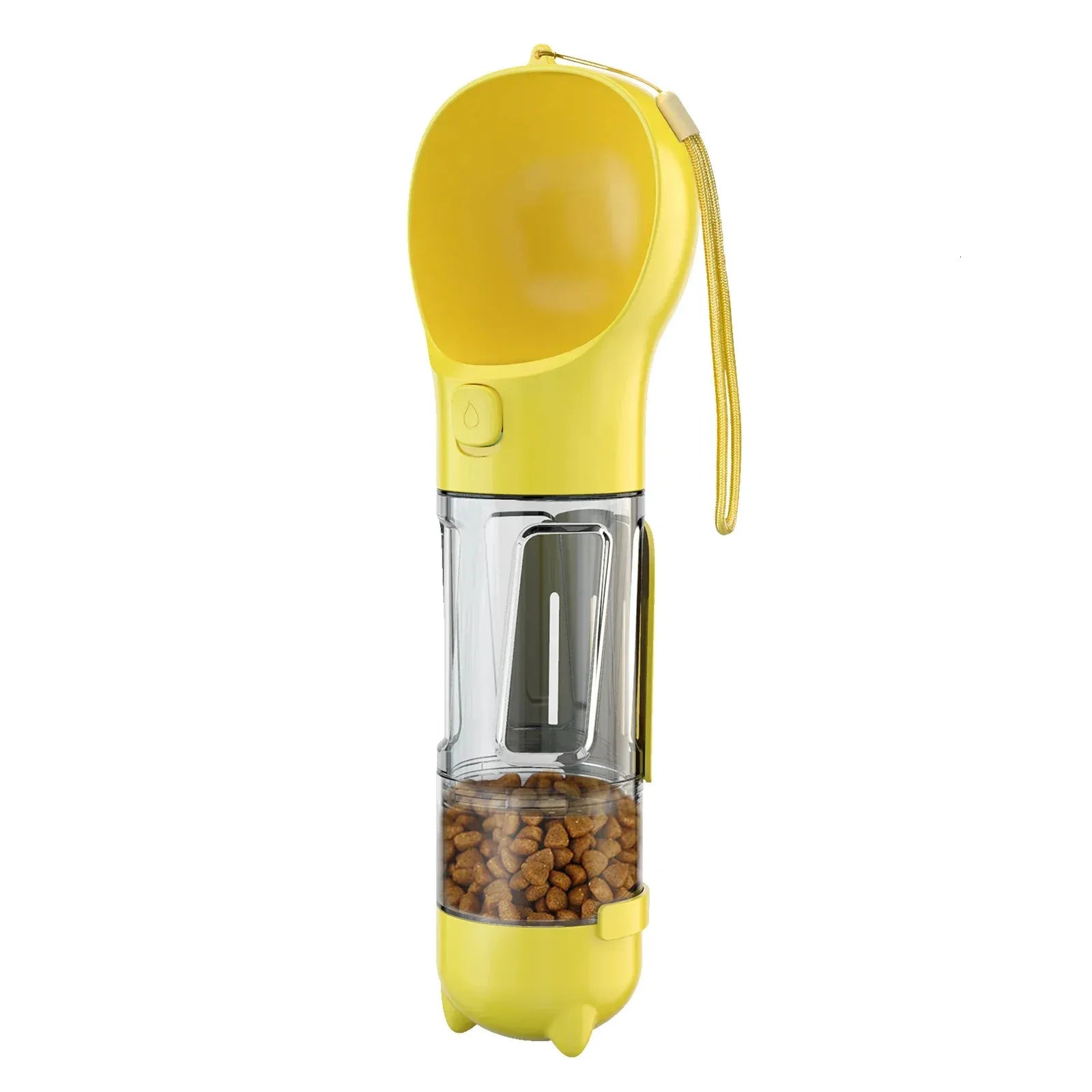 4-in-1 300ml Pet Travel Bottle – Water, Food, Bowl & Waste Bag Dispenser for Medium & Large Dogs