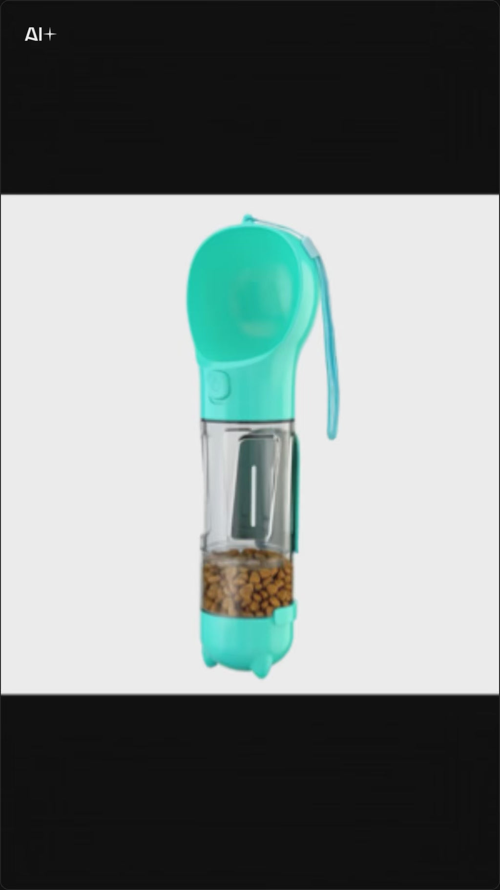 4-in-1 300ml Pet Travel Bottle – Water, Food, Bowl & Waste Bag Dispenser for Medium & Large Dogs